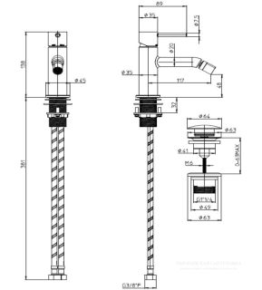 Смеситель для биде Bossini Teo Z00702.022 античная бронза